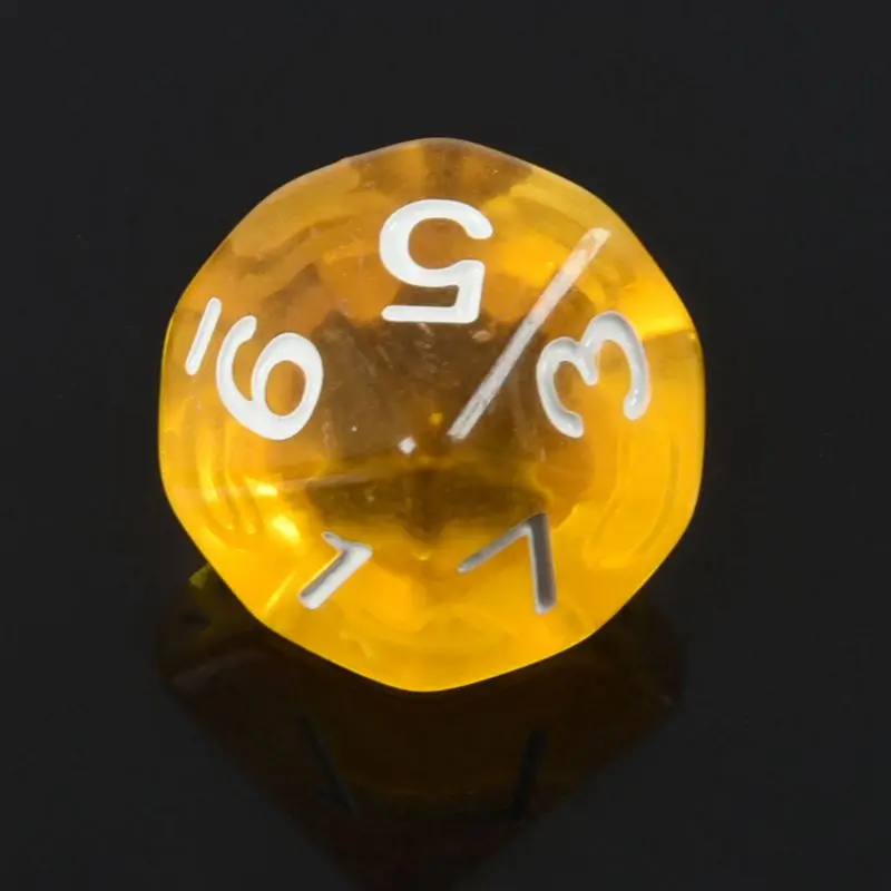 10-Dices D10 10-сторонняя игральная кость из драгоценного камня для РПГ Подземелья и Драконы настольные игры прозрачный желтый