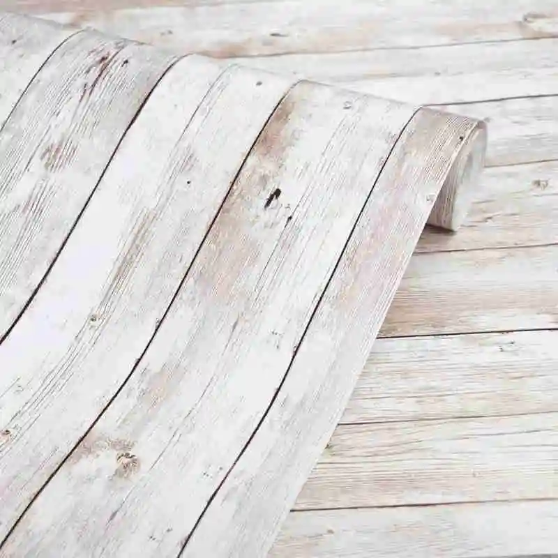 

45*200cm Self Adhesive Old Wood Grain Wallpaper Waterproof Sticker Restaurant Papers For Living Room Bedroom Vintage Wallpaper