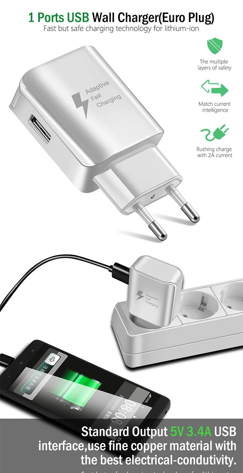 

D5 Single USB Smart Universal Mobile Fast Charging Device Fast Charging Head European, American and British Regulations