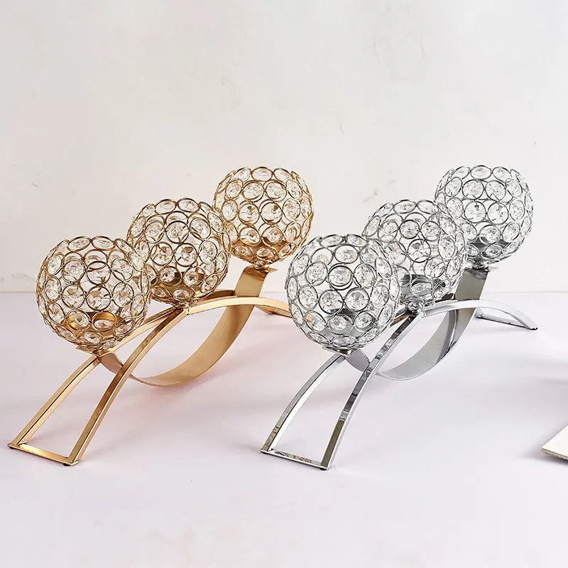 

New Year Home Decor Candle Holder Candlesticks for Candles Creative Decoration Three-head Arch Bridge Wedding Decoration