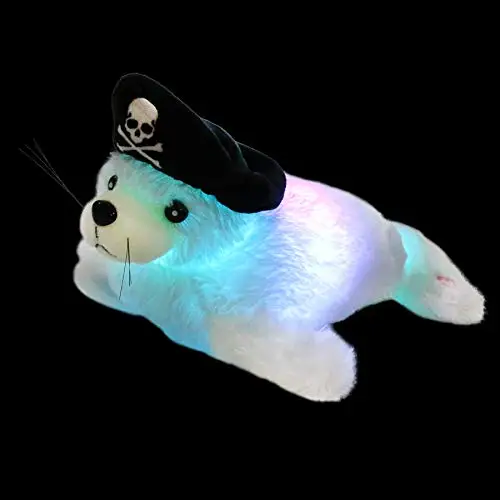 

Bstaofy LED Pirate Sea Lion Stuffed Animal Light Up Plush Toy for Kids Gift for Toddlers on Halloween Birthday Christmas, 14''