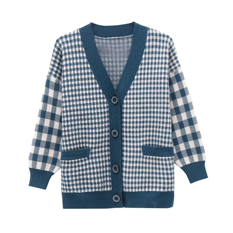 Женская Шерстяная трикотажная куртка с V-образным вырезом