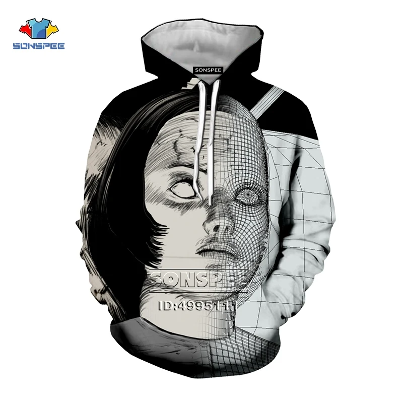 7 SONSPEE Japan Junji Ito Horror Manga 3D Print Men Women Hooded Hoodies Sweatshirts Pullover Casual Hip Hop Autumn Tops - Цвет: 7