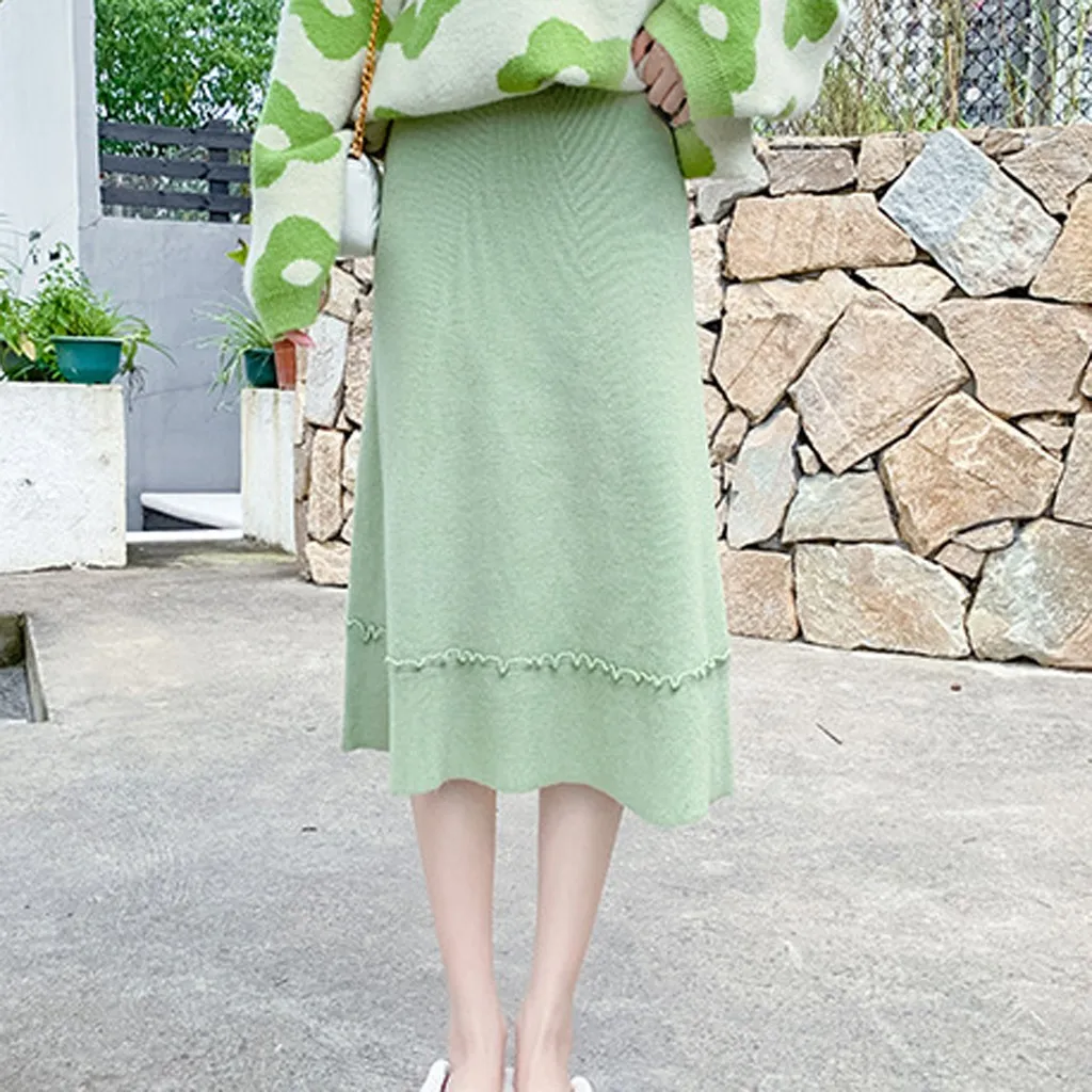 Faldas mujer moda юбки женские элегантные свободные однотонные зимние юбки для отдыха Длинные женские юбки jupe femme saia midi