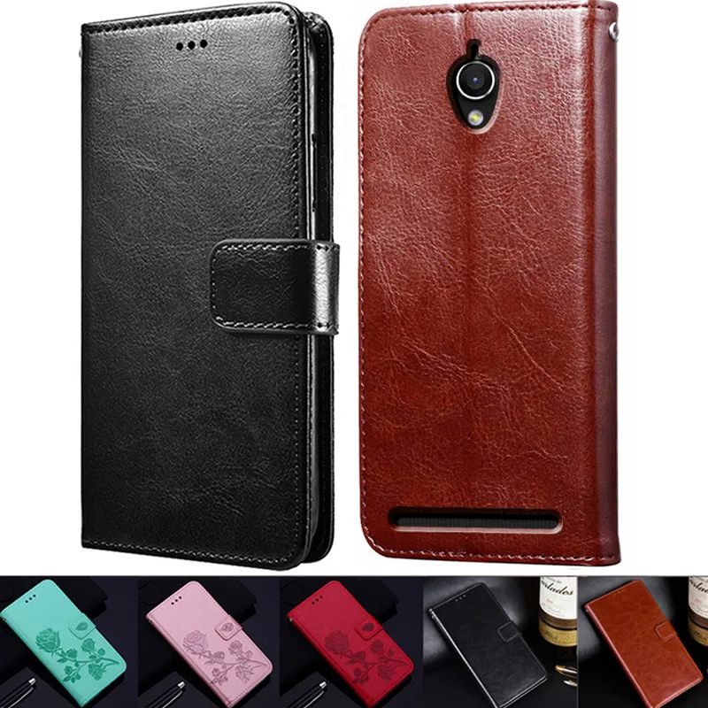 Для Asus Zenfone Go ZC451TG Z00SD Роскошный кожаный чехол-книжка с подставкой и отделениями
