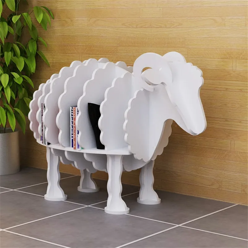 

[HHT] Creative Sheep Bookshelf Wood Plastic Board Animal Sculpture Shelf Floor Decoration Ornaments Shelves Home Accessorie