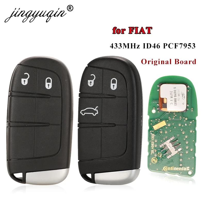 Jingyuqin 2/3 кнопки Smart Remote Key 433 МГц ID46 PCF7953 чип для Fiat Ottimo 500L пульт дистанционного