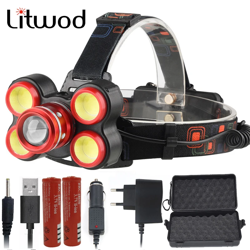 Светодиодный налобный фонарь Litwod Z20 XM-L T6 с увеличительным объективом для