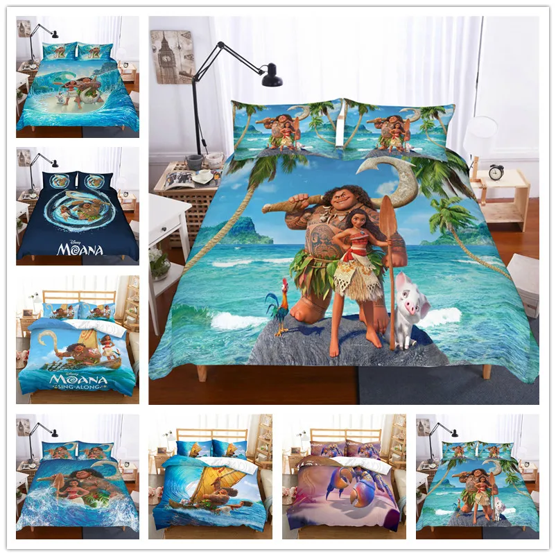 Disney сгероями мультфильма Моана Постельное белье пододеяльник наволочка