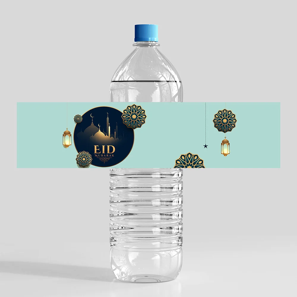 

10 Pieces Eid Mubarak Bottle Labels Water Bottle Stickers Ramadan Kareem Decoration Mubarak Muslim Islamic Party Decoration