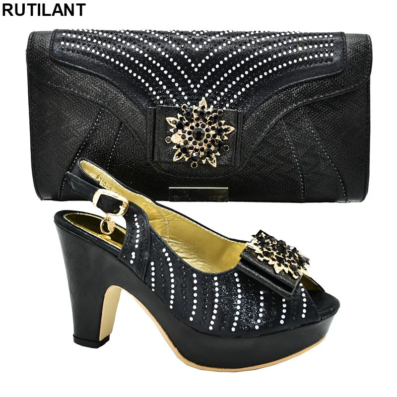 Итальянский комплект из туфель и сумочки для свадьбы; женские вечерние туфли-лодочки в нигерийском стиле; комплект из итальянских свадебных туфель и сумочки в африканском стиле; Элегантный комплект