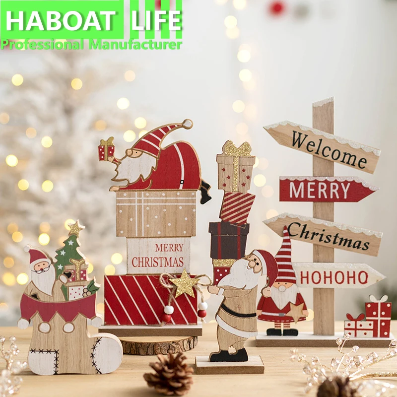 

Christmas Wooden Tabletop Decoration Holiday Gifts Living Room Bedroom Layout DIY Home Decoration HB1297 J