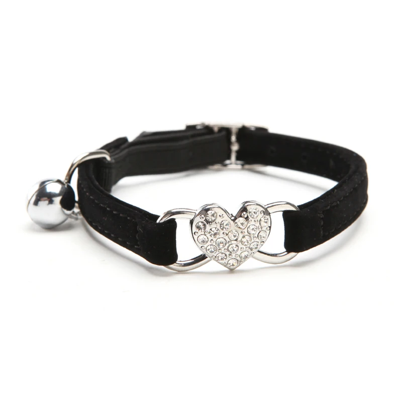 Стразы ожерелье для кошек в форме сердца и щенков безопасное эластичное