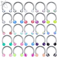 zs stainless steel acrylic bcr nose septum rings women men nose piercing ring hoop earring colorful cartilage piercing ring man