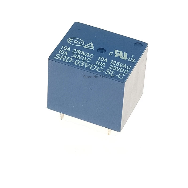 

5PCS/LOT SRD-03VDC-SL-C SRD-03 5 Pins 3V 10A DC Coil PCB Relay