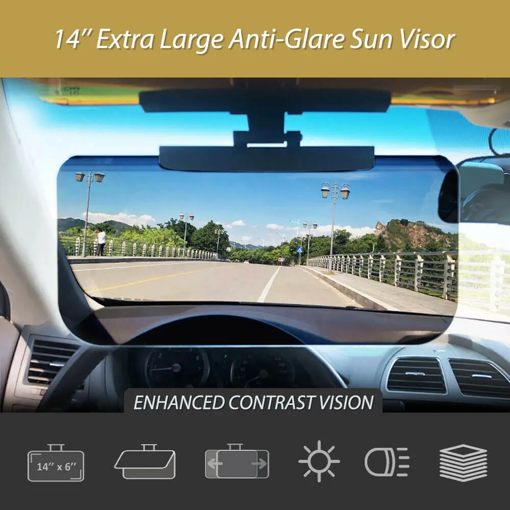 14 ''большой HD Автомобильный солнцезащитный козырек антибликовый