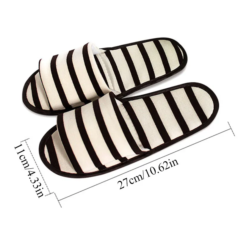 

Striped Portable Folding Slippers Travel Non-slip Hotel Non-disposable Slippers Soft Indoors Anti-slip Winter Floor Shoes