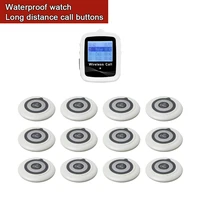 restaurant pager wireless waiter calling system 1 watch receiver white 12 single key long distance transmitter