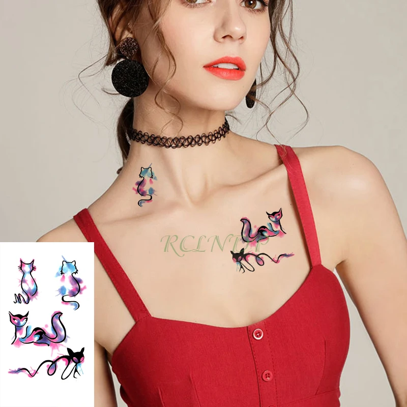 

Waterproof Temporary Tattoo Sticker Animal Deer Wolf Bear Owl Squirrel Tatto Flash Tatoo Hand Fake Tattoos For Men Women Kid