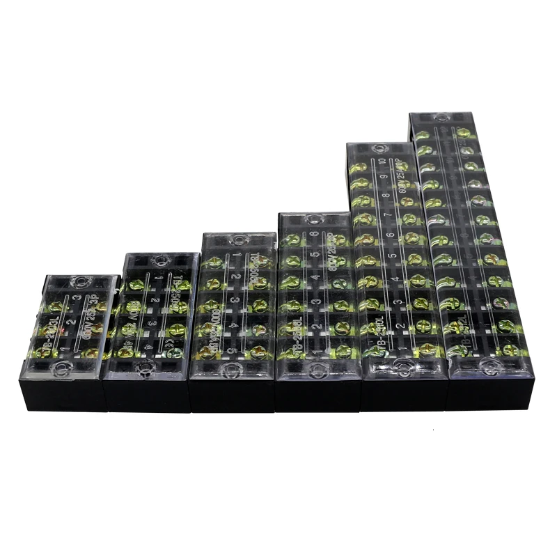 1 шт. двухрядная Клеммная колодка 600V 25A TB-2503/TB-2504/TB-2505/TB-2506/TB-2508/TB-2510/TB-2512/TB-опционально