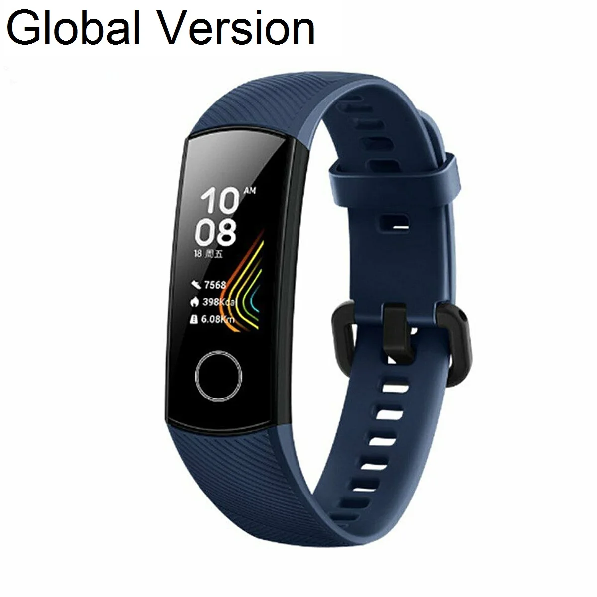 Global Blue Смарт-часы huawei Honor band 5 AMOLED Смарт-часы huawei кровяное кислородное сердце яростный ftness трекер сна swiming sport trakcer gps - Цвет: Global Blue