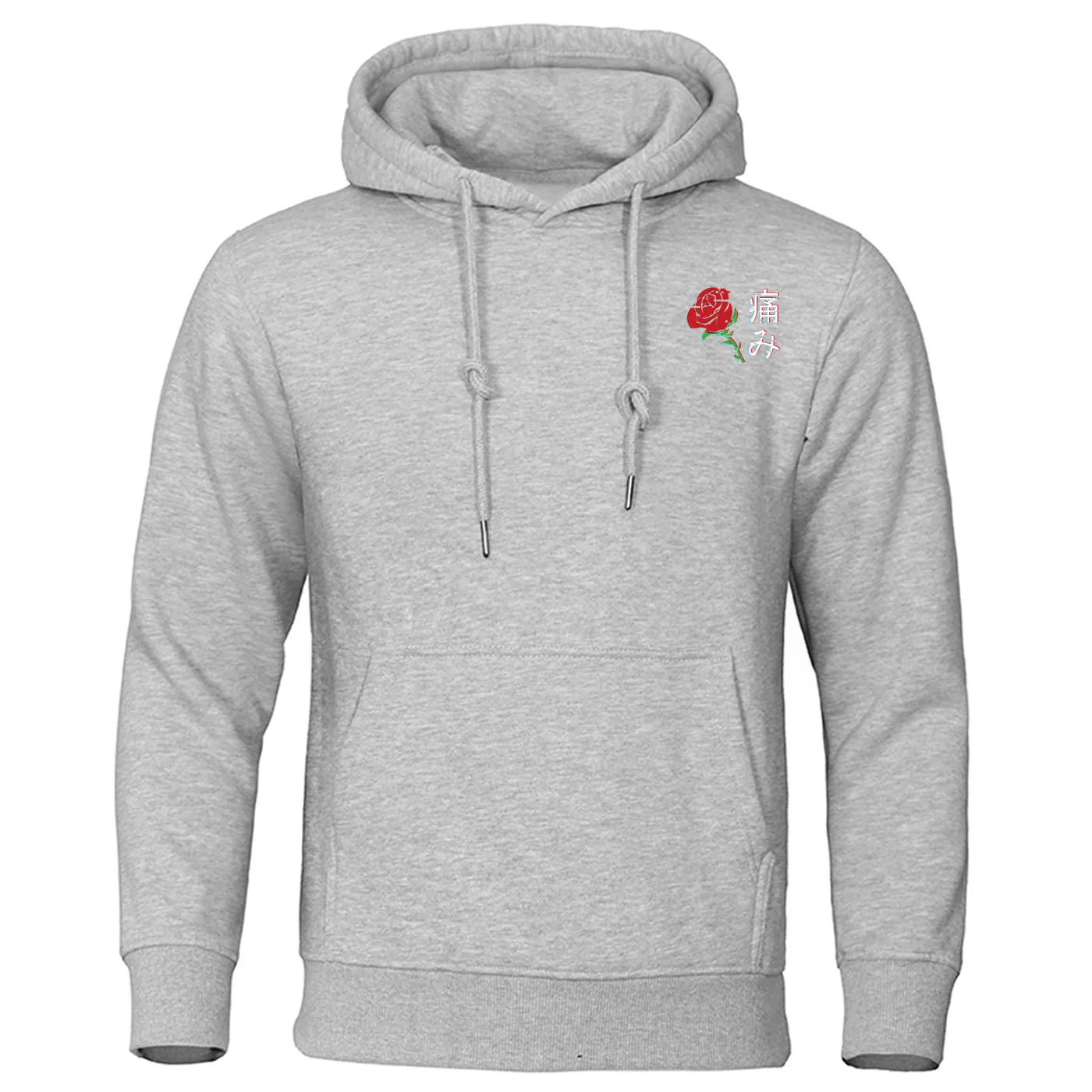 Худи мужское флисовое с принтом в японском стиле уличная одежда Харадзюку теплая