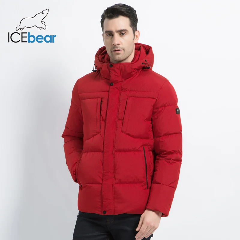 ICEbear 2019 Новая зимняя мужская куртка высокого качества Мужское пальто с капюшоном