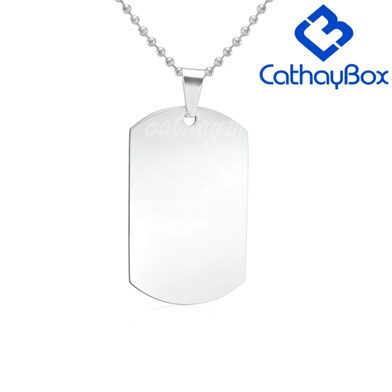 Necklace Персонализированная выгравированная фотографа Подвеска для собак Значок брелок для ожерелья Серебряный тон из нержавеющей стали Пользовательские изображения Модные украшения - Окраска металла: Necklace