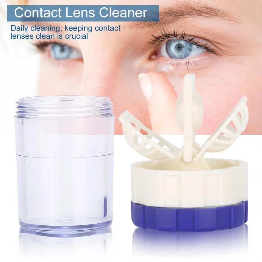 Портативный ручной очиститель контактных линз чистящие линзы пластиковый чехол