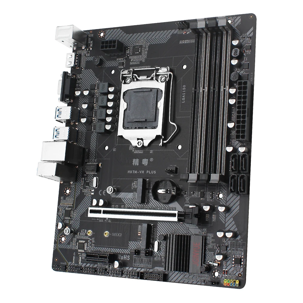 Billig JGINYUE H97 Motherboard LGA 1150 Set Kit Mit Intel I7 5775C Prozessor Und DDR3 16GB 2*8G Desktop Speicher H97M-VH PLUS