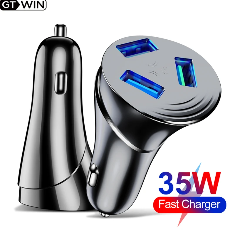 GTWIN мини 3USB QC3.0 автомобильное зарядное устройство Универсальный мобильный