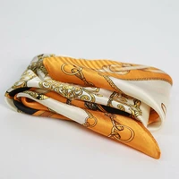 100 silk scarf small shiny bandana fashion microphone print neckerchief neck hairband turban 5353cm