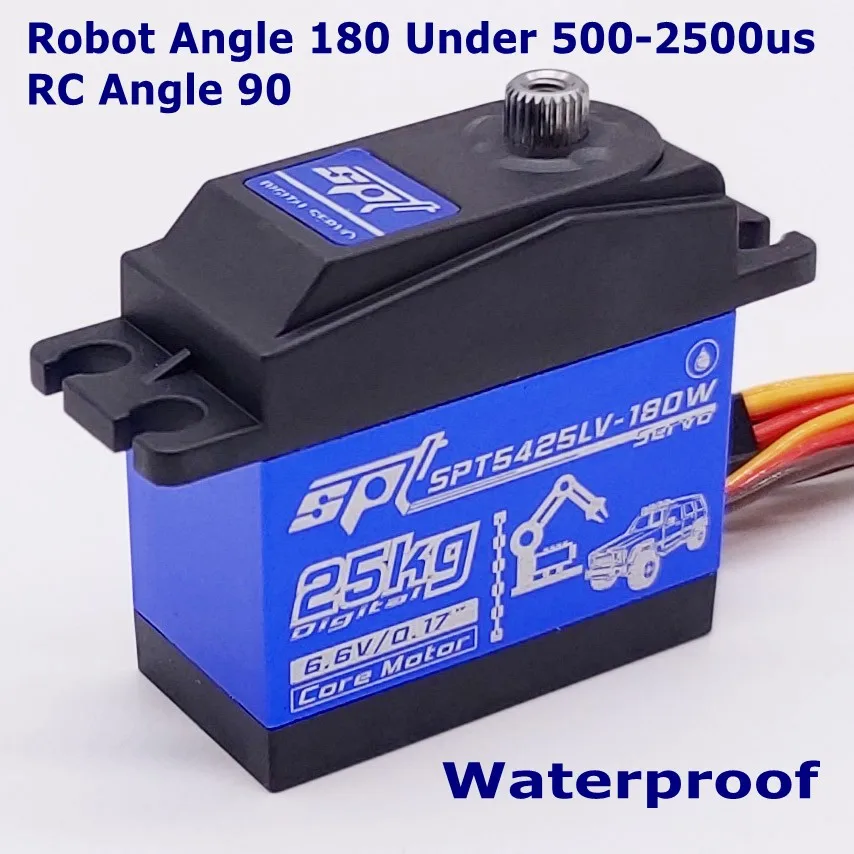 25kg 180 Waterproof SPT5425LV 25 кг большой крутящий момент цифровой стандартный сервопривод водонепроницаемый для 1:8 1:10 RC автомобиль альпинист самолет металлический чехол - Цвет: 25kg 180 Waterproof