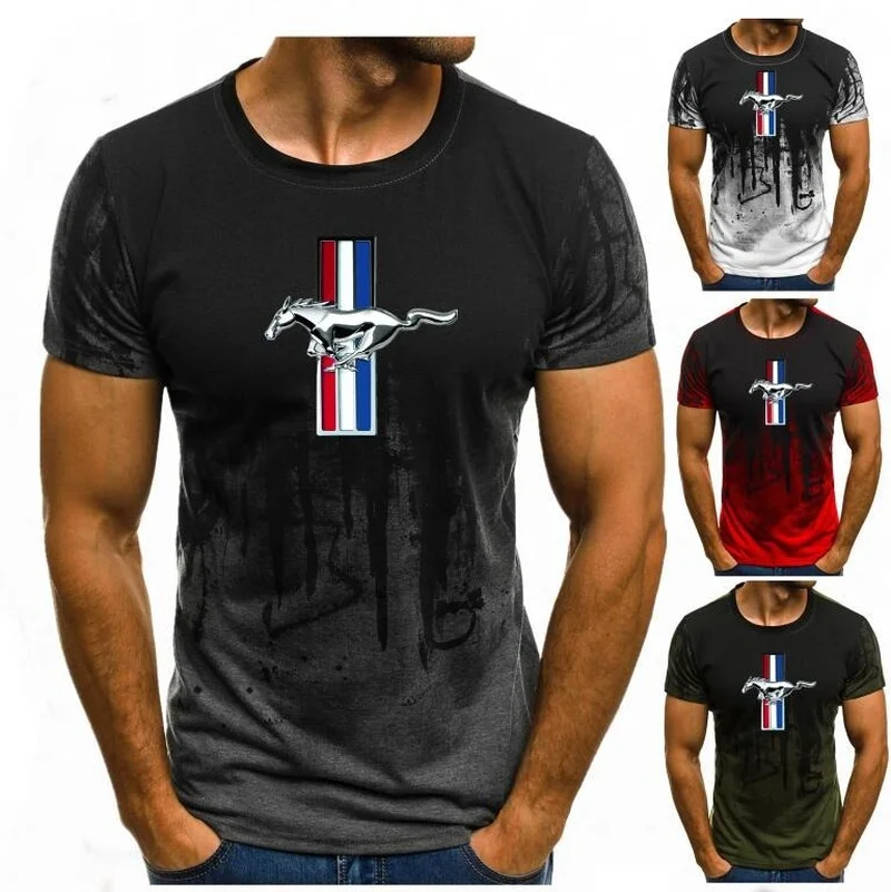 Футболка мужская базовая с коротким рукавом Однотонная рубашка принтом мускулов