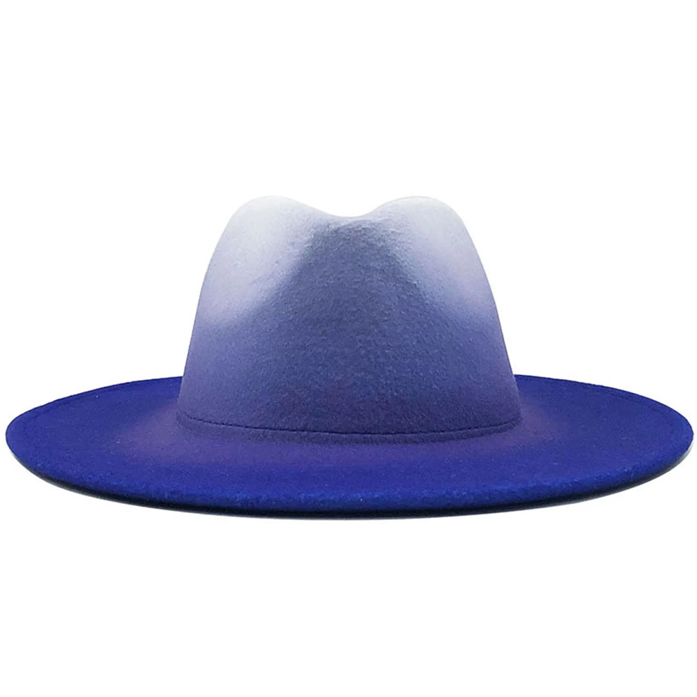 FS британский стиль градиент шерстяной джазовый Fedora осень зима Широкий полями