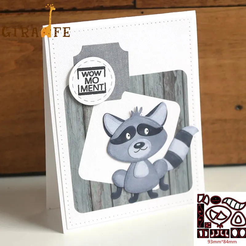 3D Прекрасный енот металлические режущие штампы высечки формы украшения