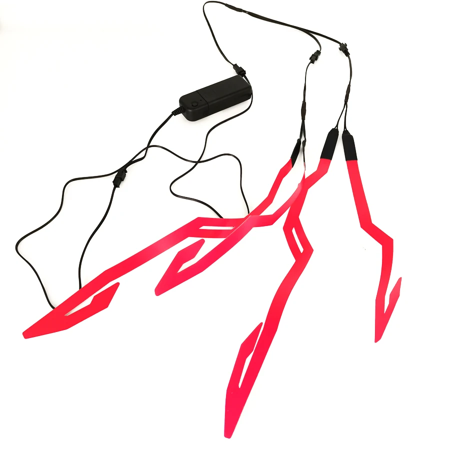 

Motorcycle Red LED Night Riding Signal Helmet EL Cold Light 4 Mode Helmet Strip Kit Bar Accessories Light Decoration