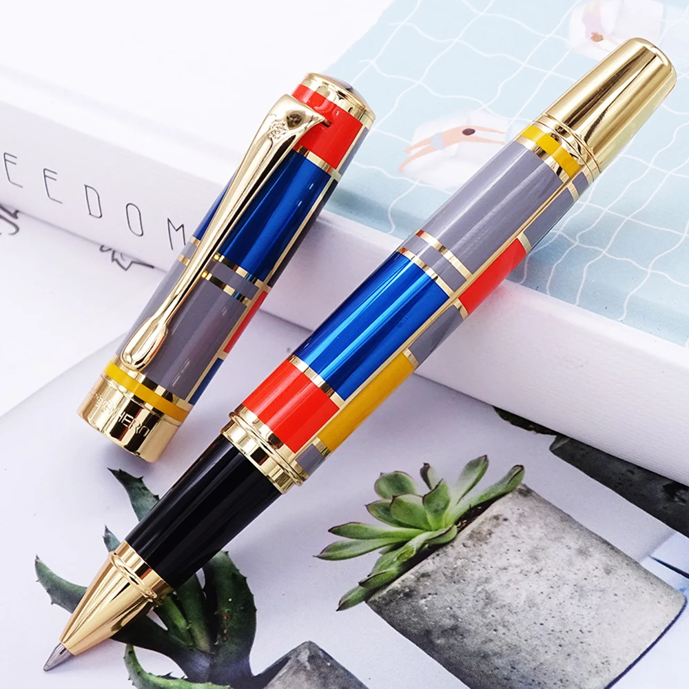

Hero 767 Metal Rollerball Pen with Refill Beautiful Colored Ink Pen Medium 0.7mm Golden Clip with Gift Box for Business Office