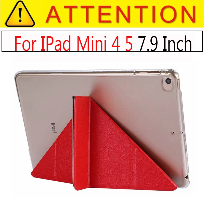 Red Ультра-тонкий чехол для IPad Mini4 чехол из искусственной кожи чехол-подставка эластичная кожа геометрический флип-чехол для Apple IPad mini 4 чехол Fundas - Цвет: Red