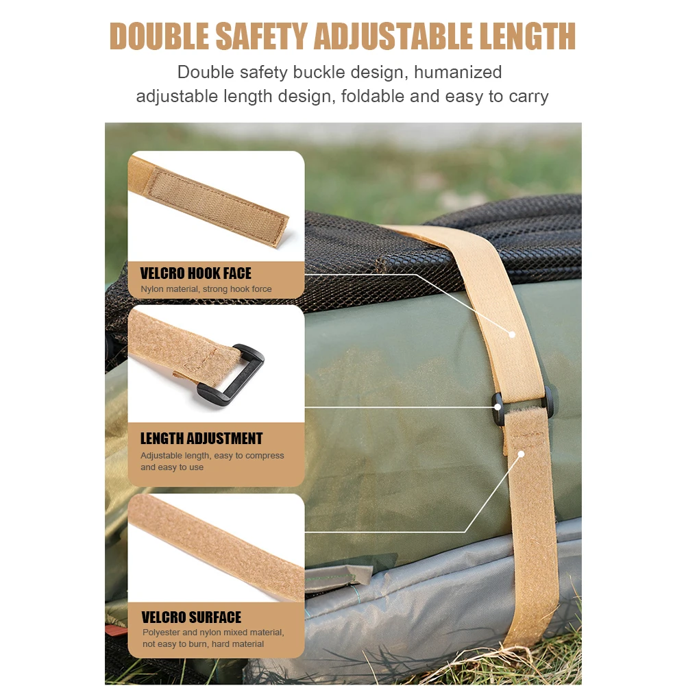 

1/3/4pcs Outdoor Camping Hiking Cargo Storage Fixing Belt Travel Cargo Strap Luggage Baggage Sticker Tied Tighten Strap
