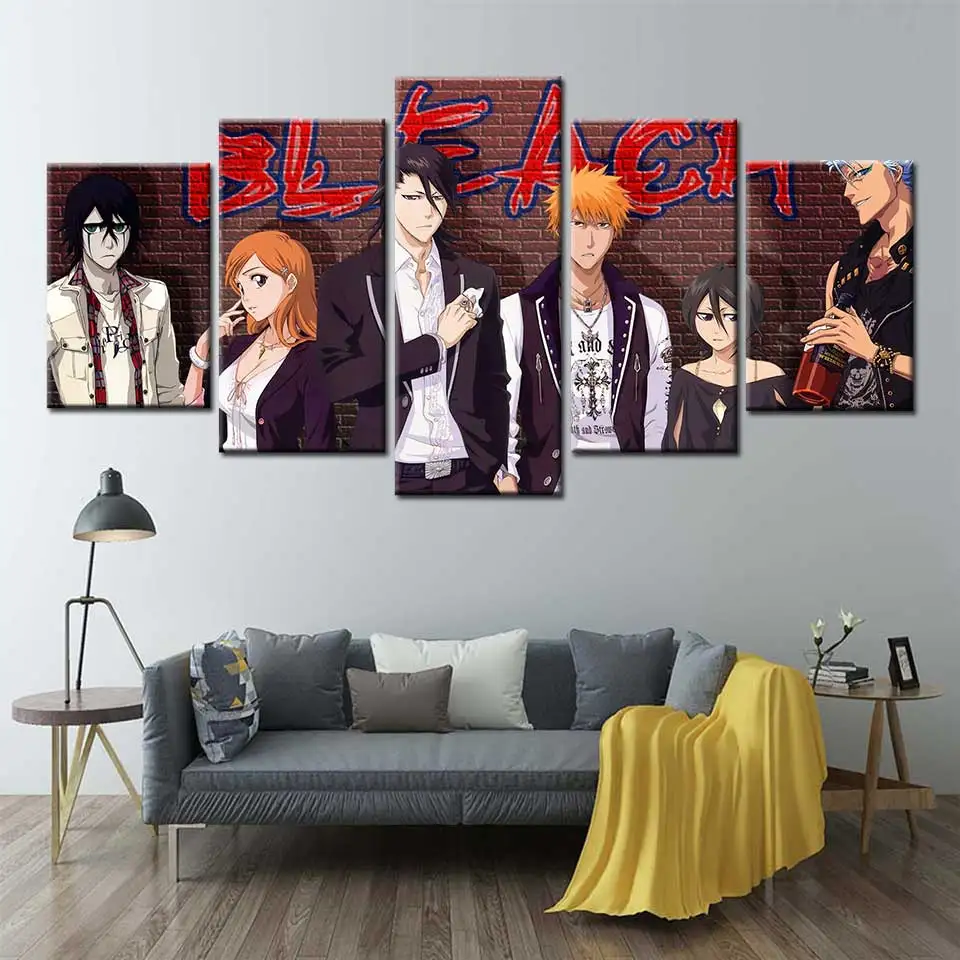 Bleach Kurosaki Ichigo Kuchiki Rukia аниме плакат настенная художественная картина картины холст