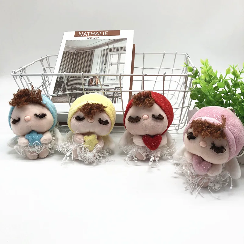 

new sweet lovely Cute couple angel doll pendant mini plush key ring bag car hang decoration fashione christmase birthday gift