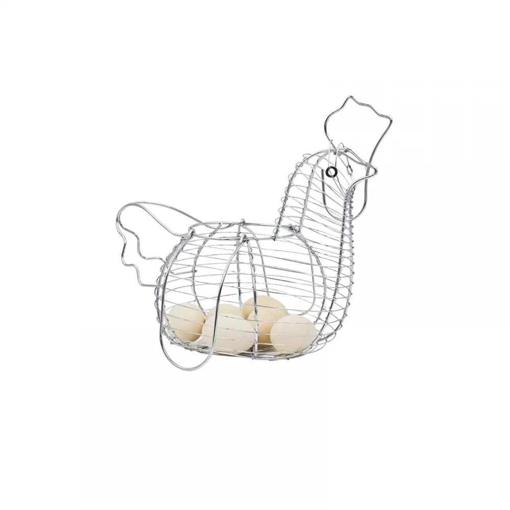 

Chicken Egg Basket Holder Iron Wire Fruit Basket Potato Debris Baskets Kitchen Organizer Decoration Large Egg Storage Rack Decor