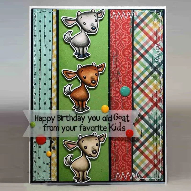 Прозрачные штампы Totes Ma с козами для самостоятельного изготовления открыток +