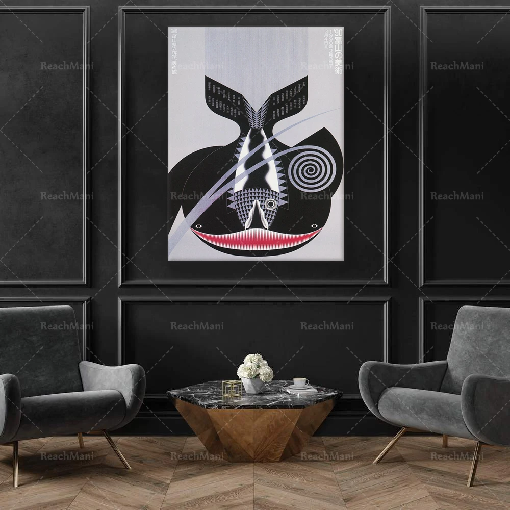 Винтажный выставочный постер Kazumasa Nagai Art of Toyama копия винтажного японского постера