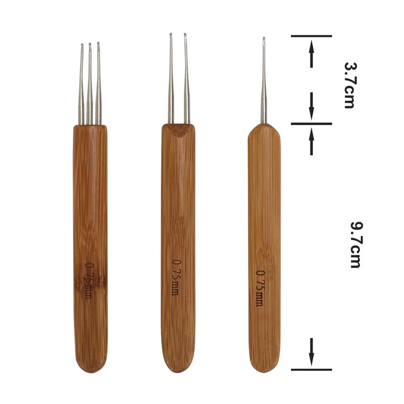 Бамбуковый набор крючков для вязания дредов инструмент 0 75 мм 1 крючок 2 крючка 3