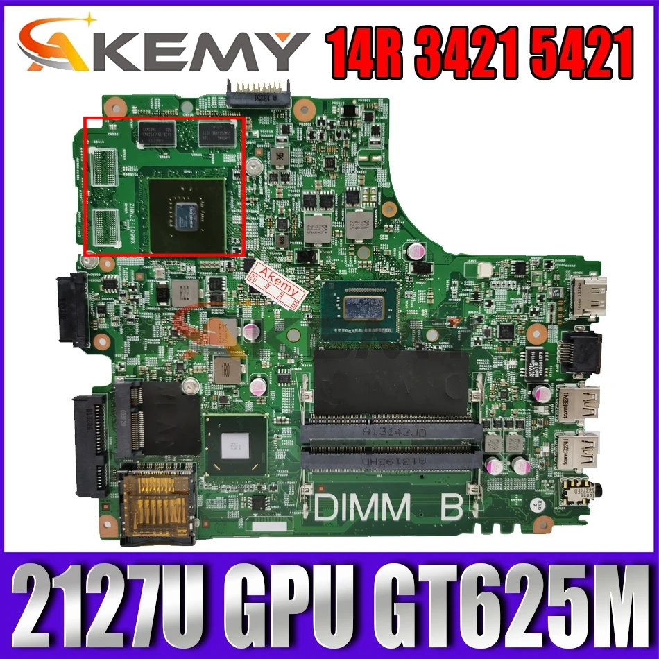 

Original 12204-1 Laptop Motherboard For Dell Inspiron 14R 3421 5421 2421 mainboard Pentium CPU 2127U GPU GT625M 100% Full Tested