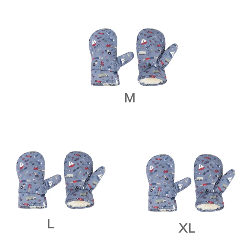 

Зимние Утепленные лыжные перчатки P8DB с мультяшным принтом Детские ветрозащитные теплые варежки