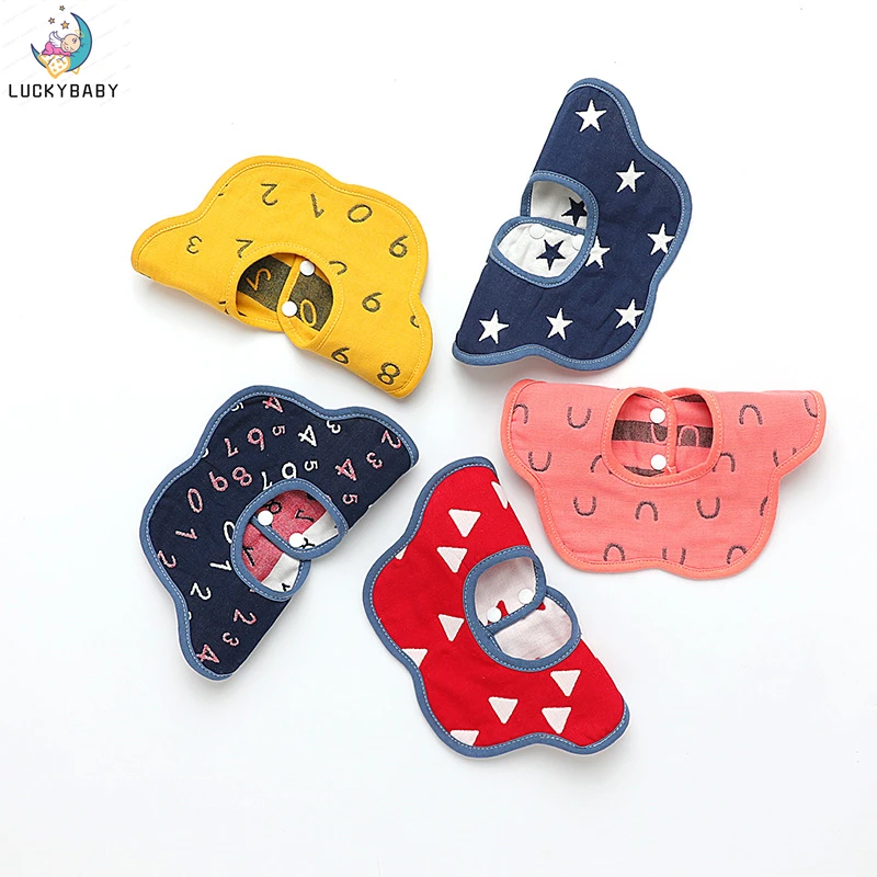 

5 Pieces/lot Baby Bibs 100% Cotton Bibs 6 Layers Soft Comfortable Feeding Bibs Saliva Towel Petals Type