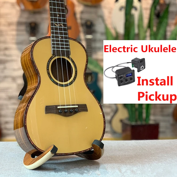Pick-up Укулеле 23 26 дюймов Массив ели палисандр мини Electri Tenor акустические гитары 4 струны укулеле установить пикап туристическая гитара - Цвет: Pick-up